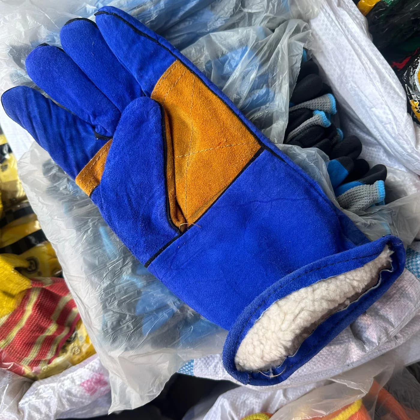 Краги зимние синие 34-35 см